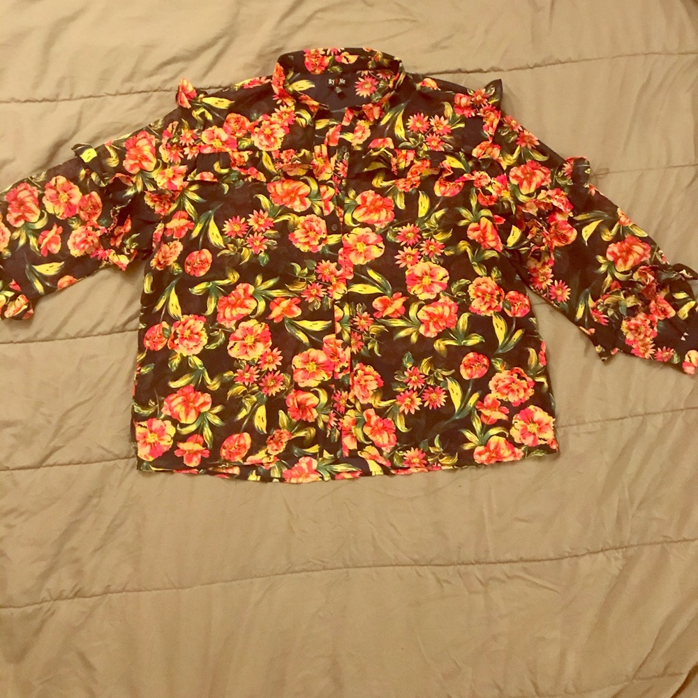 Floral Poly Chiffon Blouse